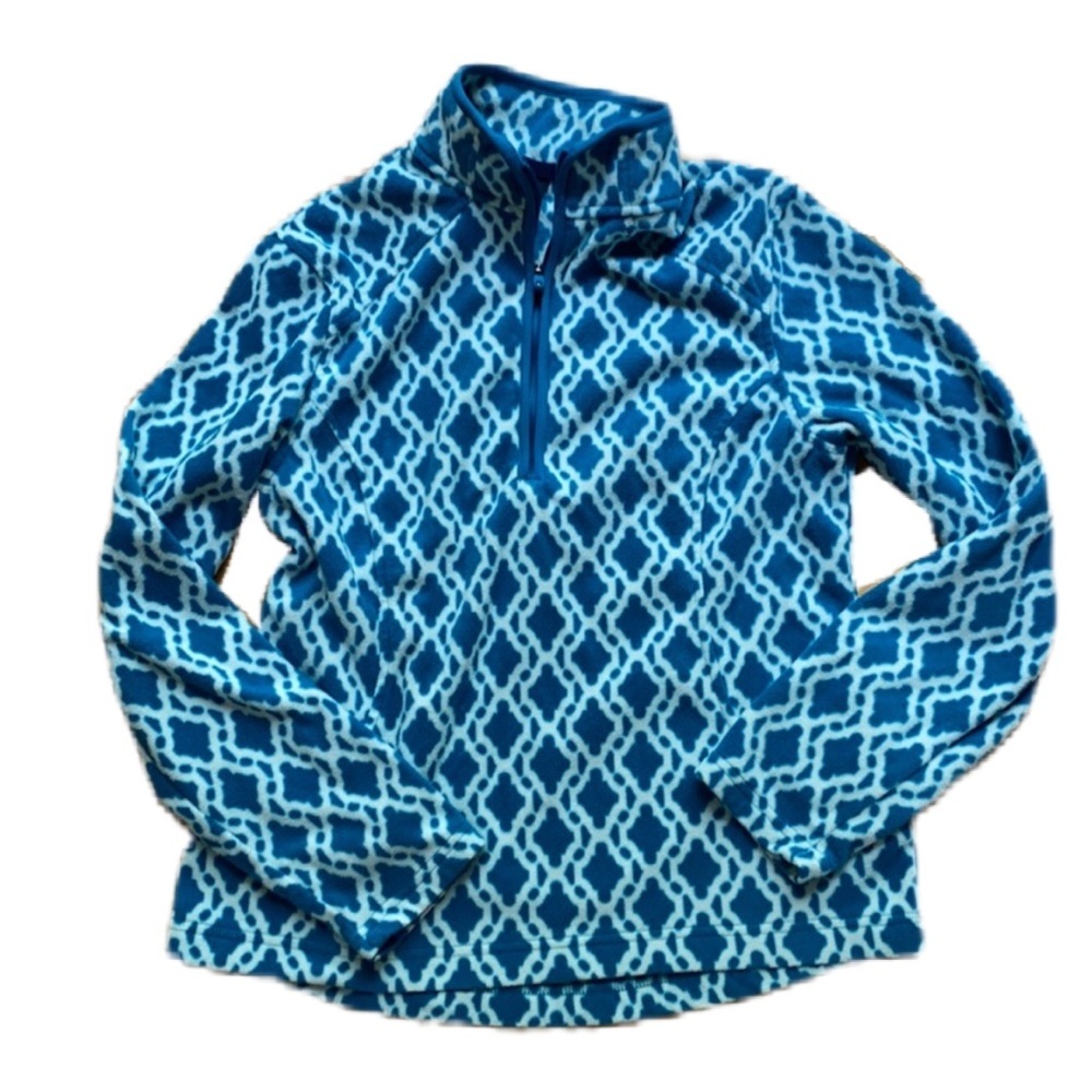 Lands End size XS fleece 1/4 zip pullover sweater quarter zip Patagonia Pattern